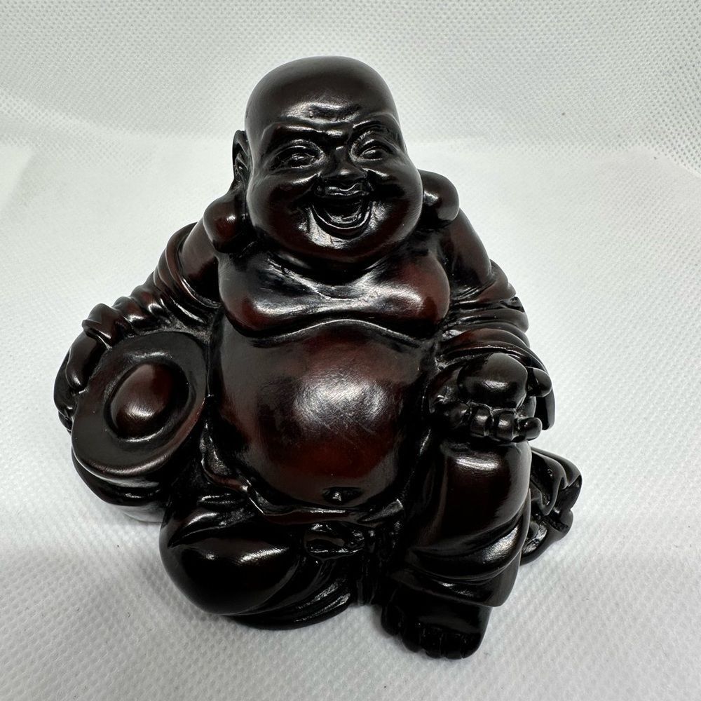 RARE Vintage laughing Buddha Figurine PHENOLIC RESIN